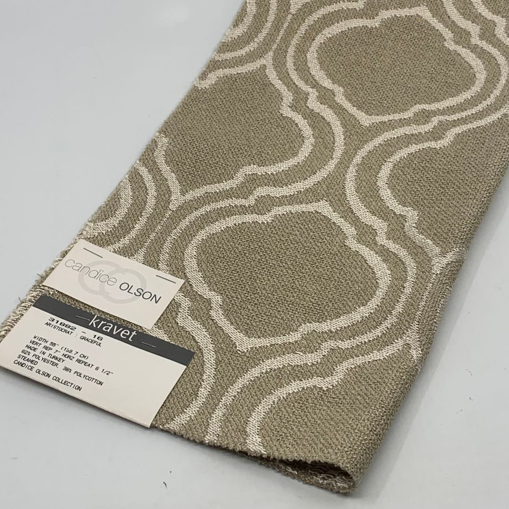 Kravet Candice Olson Aristocrat Graceful Taupe Polyester Blend Fabric‎ Sample